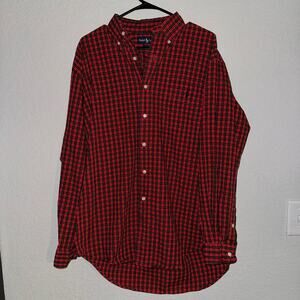Polo Ralph Lauren Men's Plaid Long Sleeve Button Up Shirt Black/Red Size M